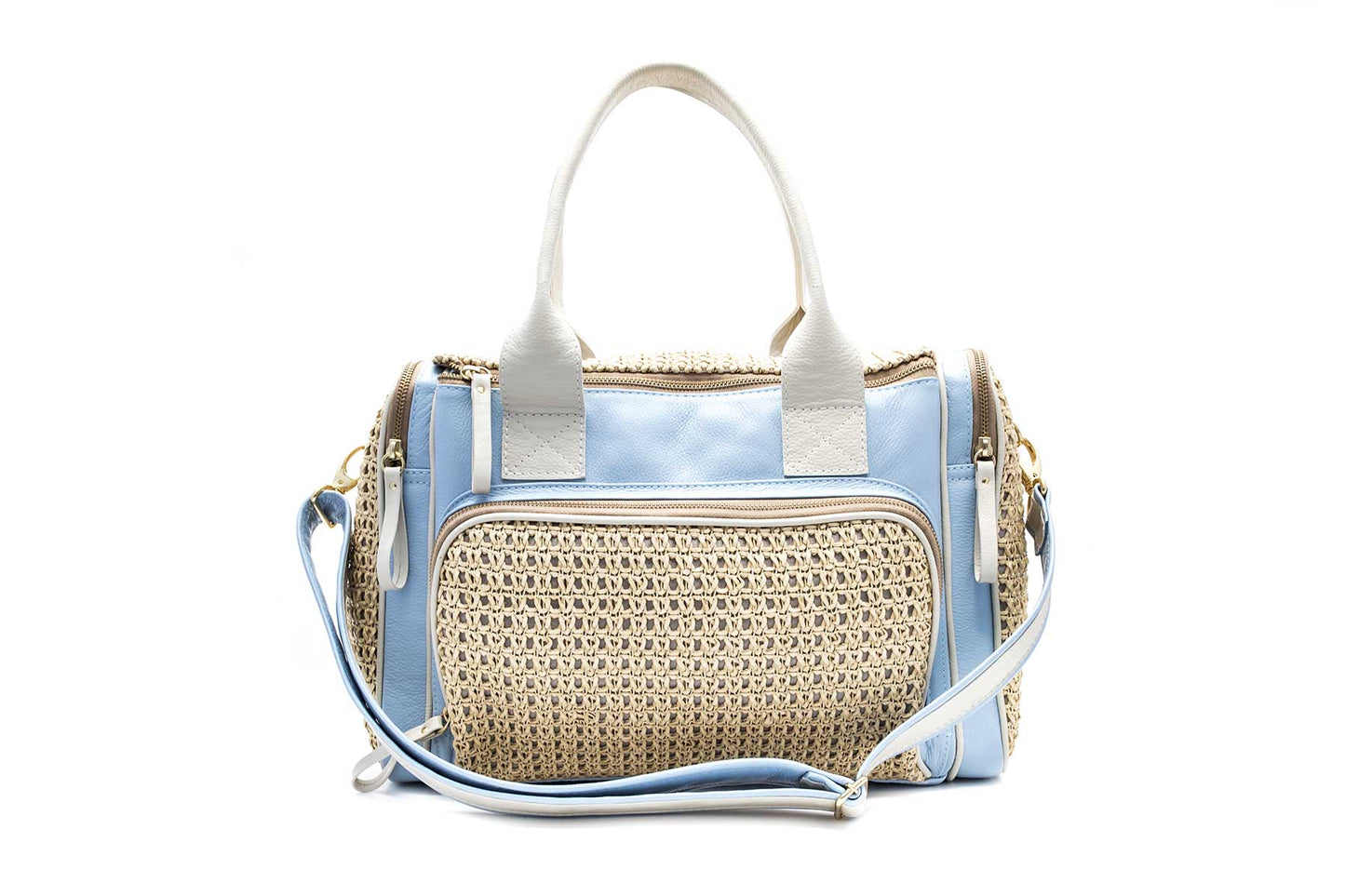 Bolsa Maternidade Azul Bebê c/ Off White