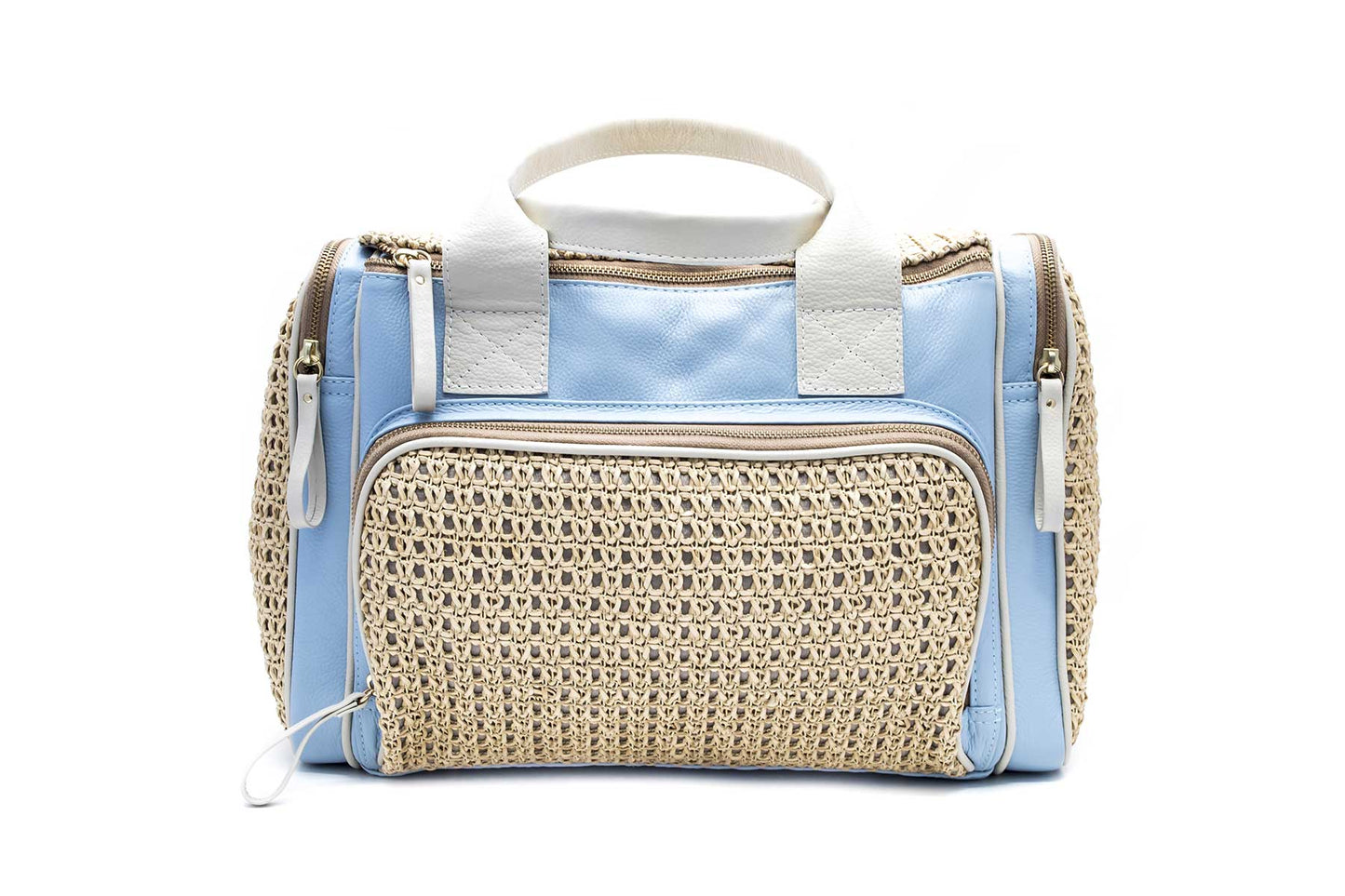 Bolsa Maternidade Azul Bebê c/ Off White