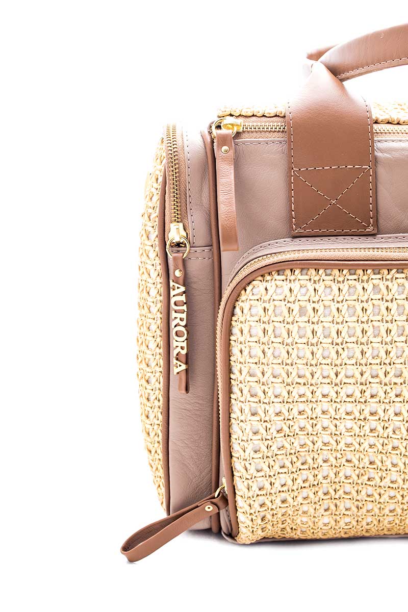 Bolsa Maternidade Bege Claro c/ Caramelo