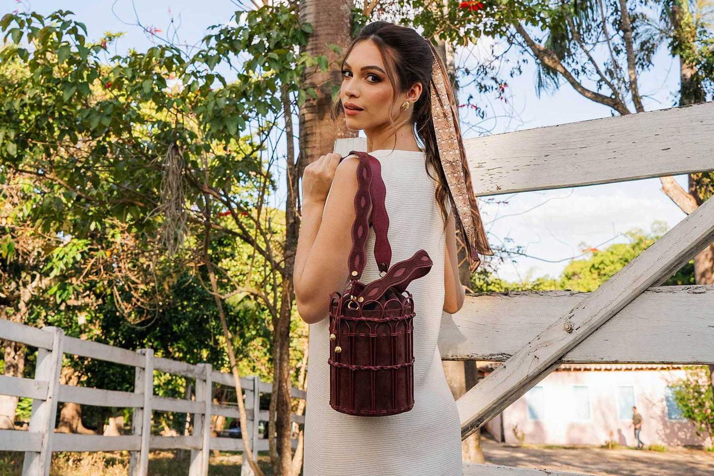 Bolsa Allegra Camurça Bordô