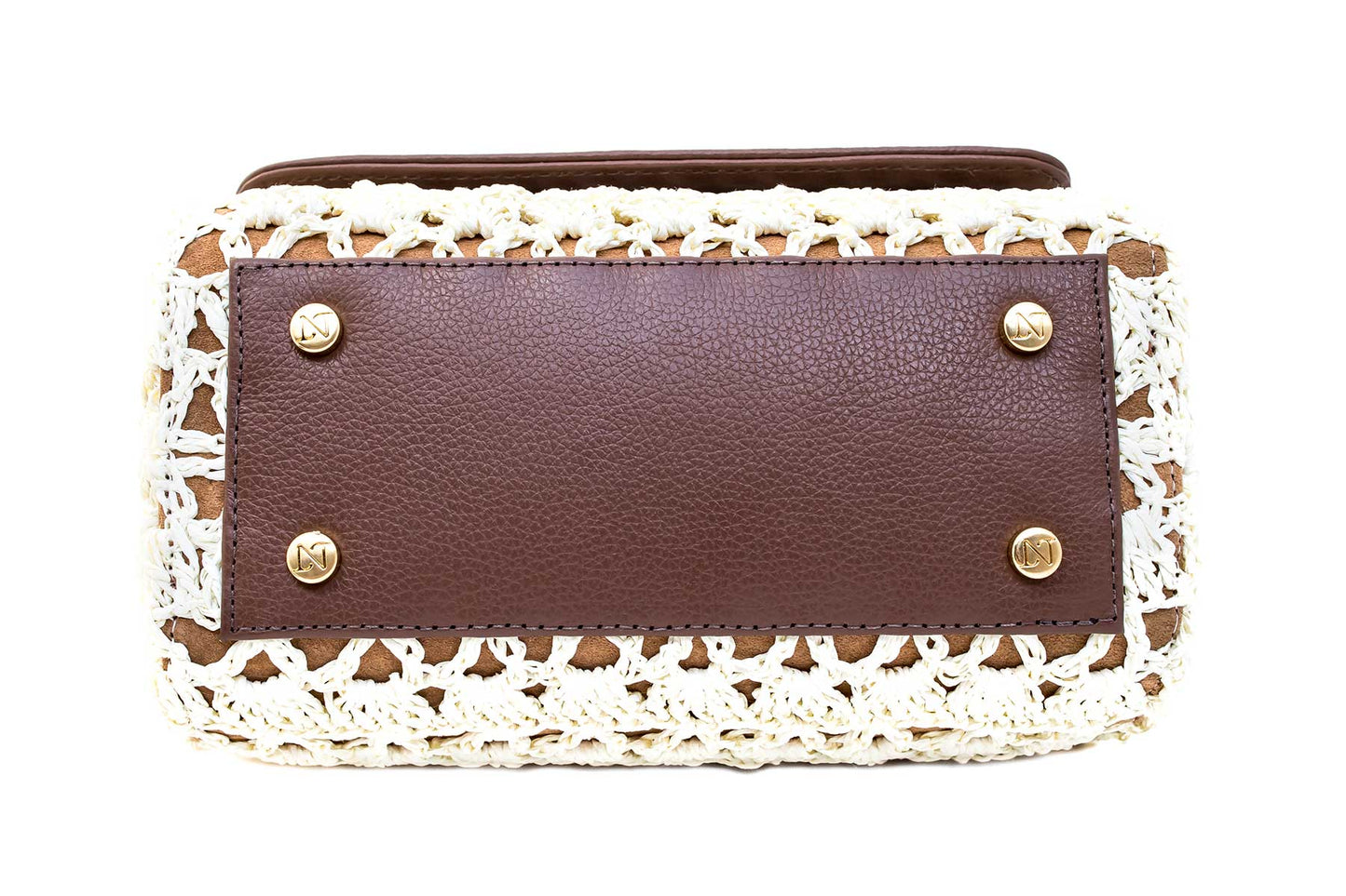 Bolsa Fabiana Crochê Caramelo c/ Creme