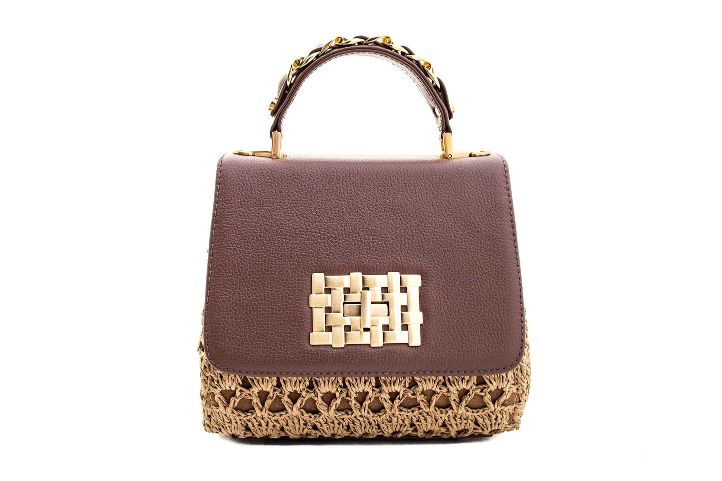 Bolsa Fabiana Crochê Caramelo