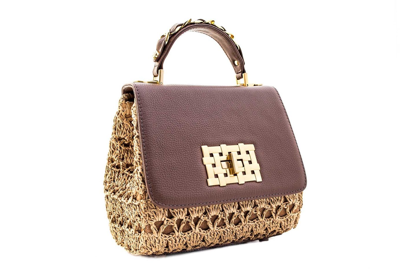 Bolsa Fabiana Crochê Caramelo