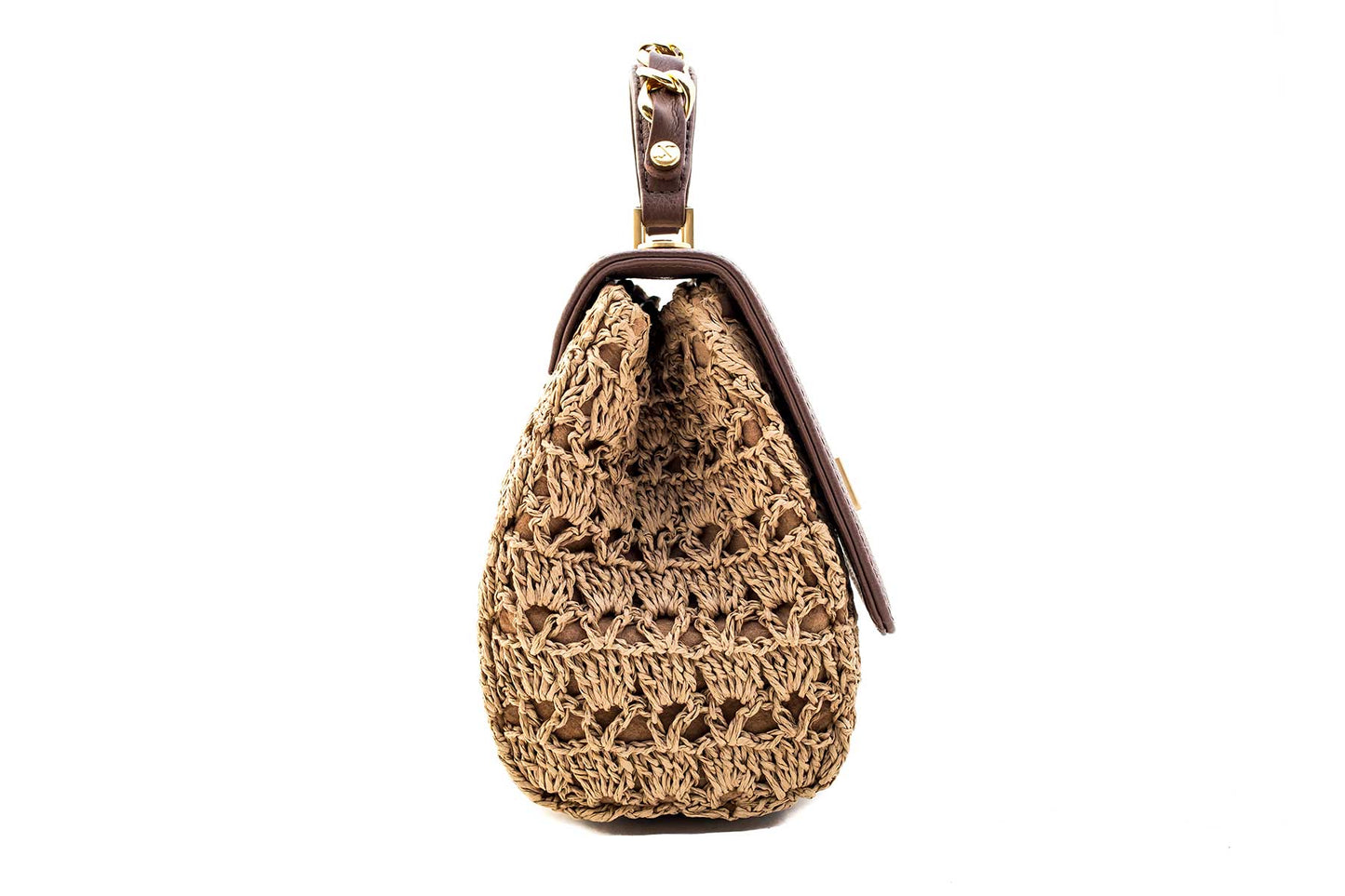 Bolsa Fabiana Crochê Caramelo