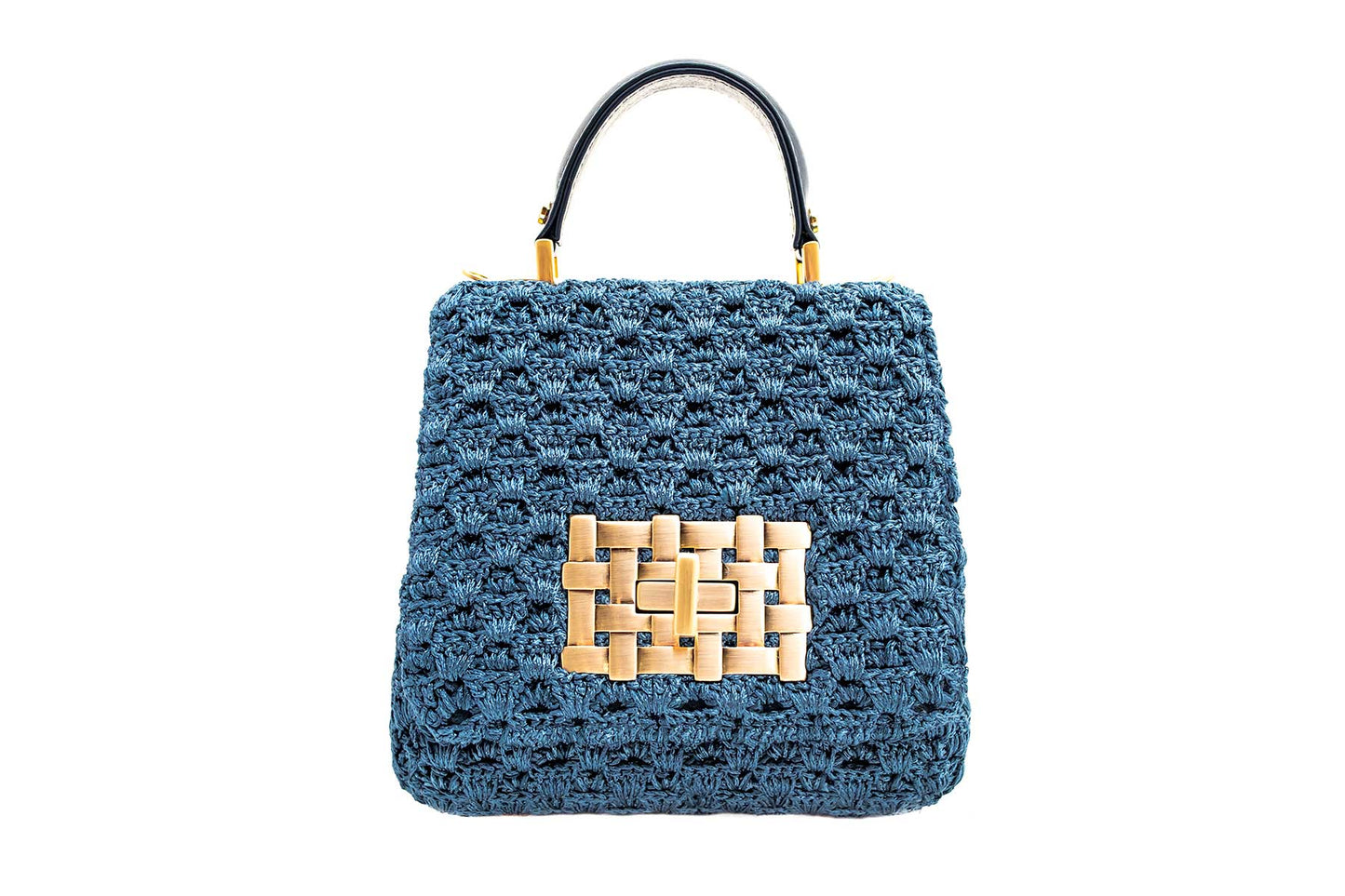 Bolsa Fabiana Mini Crochê Azul