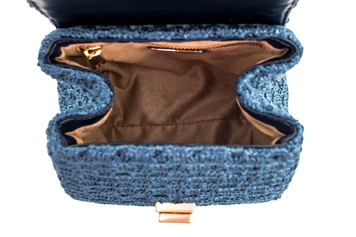 Bolsa Fabiana Mini Crochê Azul