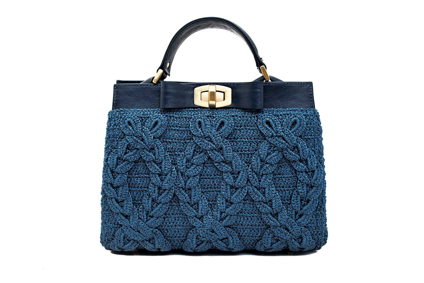 Bolsa Lia Mini Crochê Azul