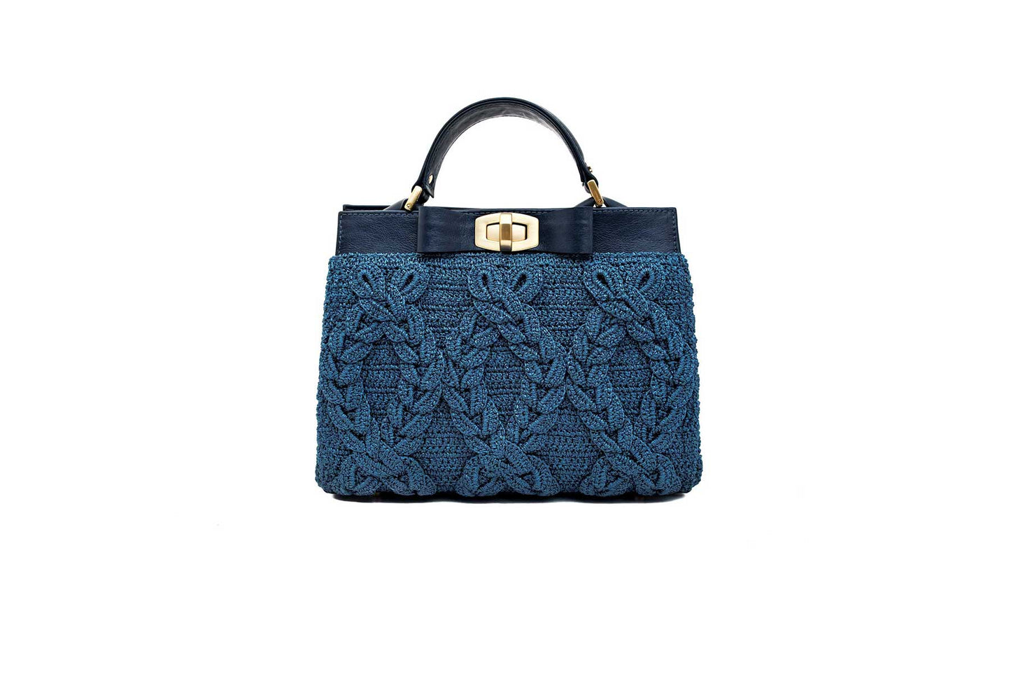 Bolsa Lia Mini Crochê Azul