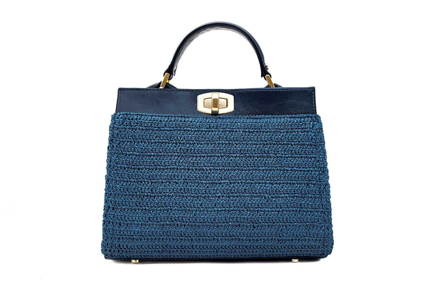 Bolsa Lia Mini Crochê Azul