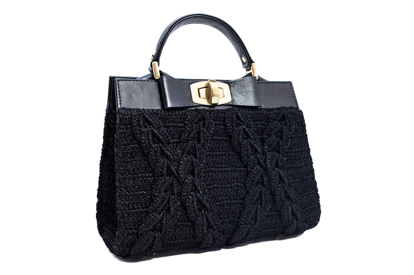 Bolsa Lia Mini Crochê Preta
