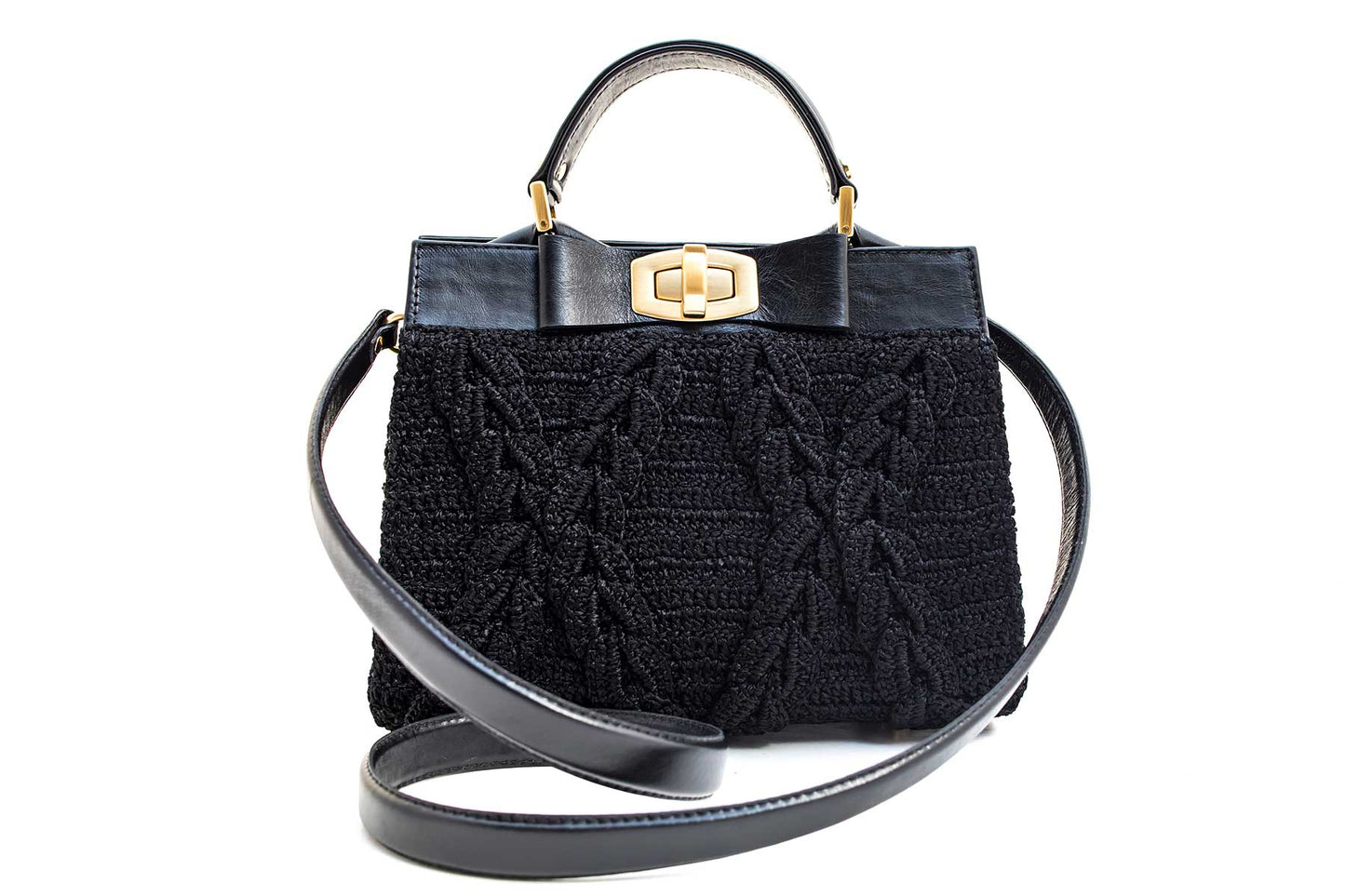 Bolsa Lia Mini Crochê Preta