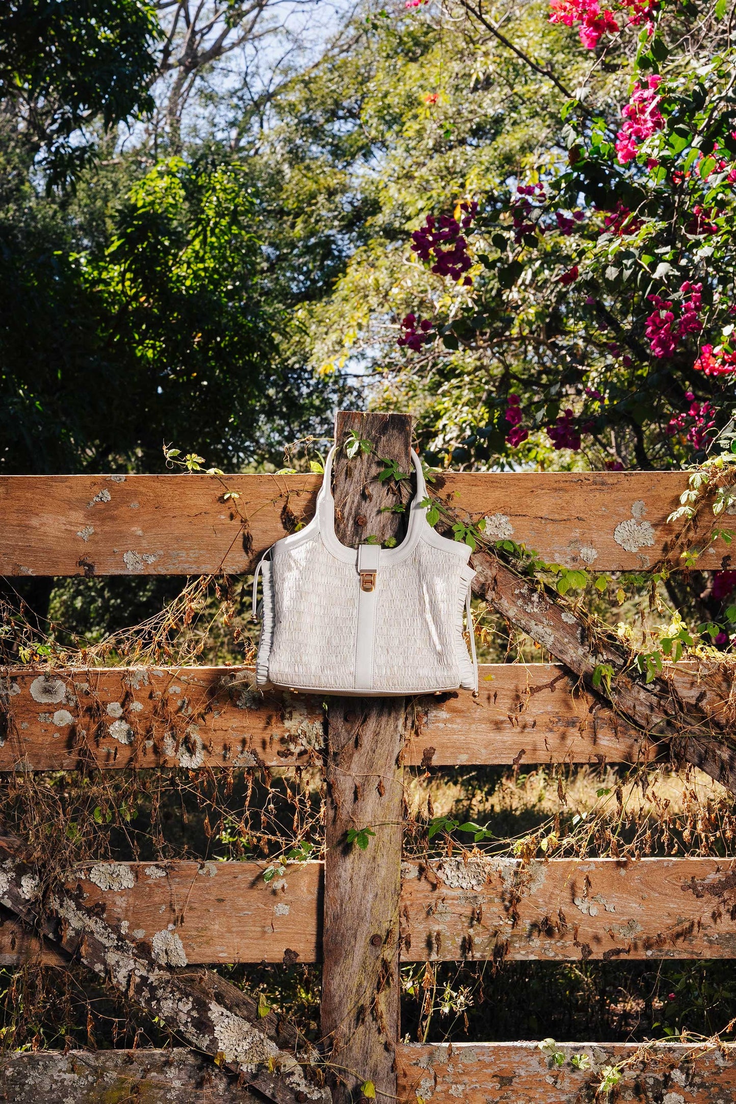 Bolsa Lorena Rafia Natural Off-White