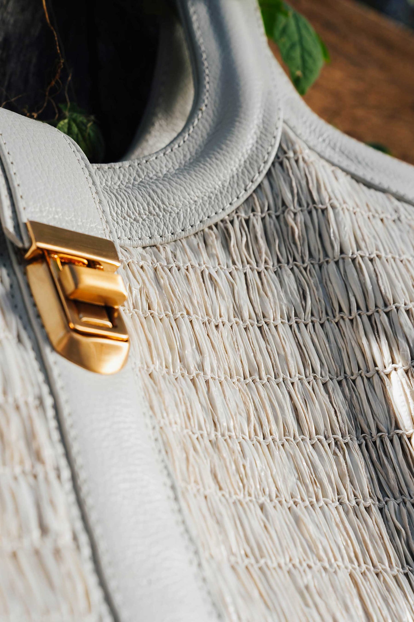 Bolsa Lorena Rafia Natural Off-White