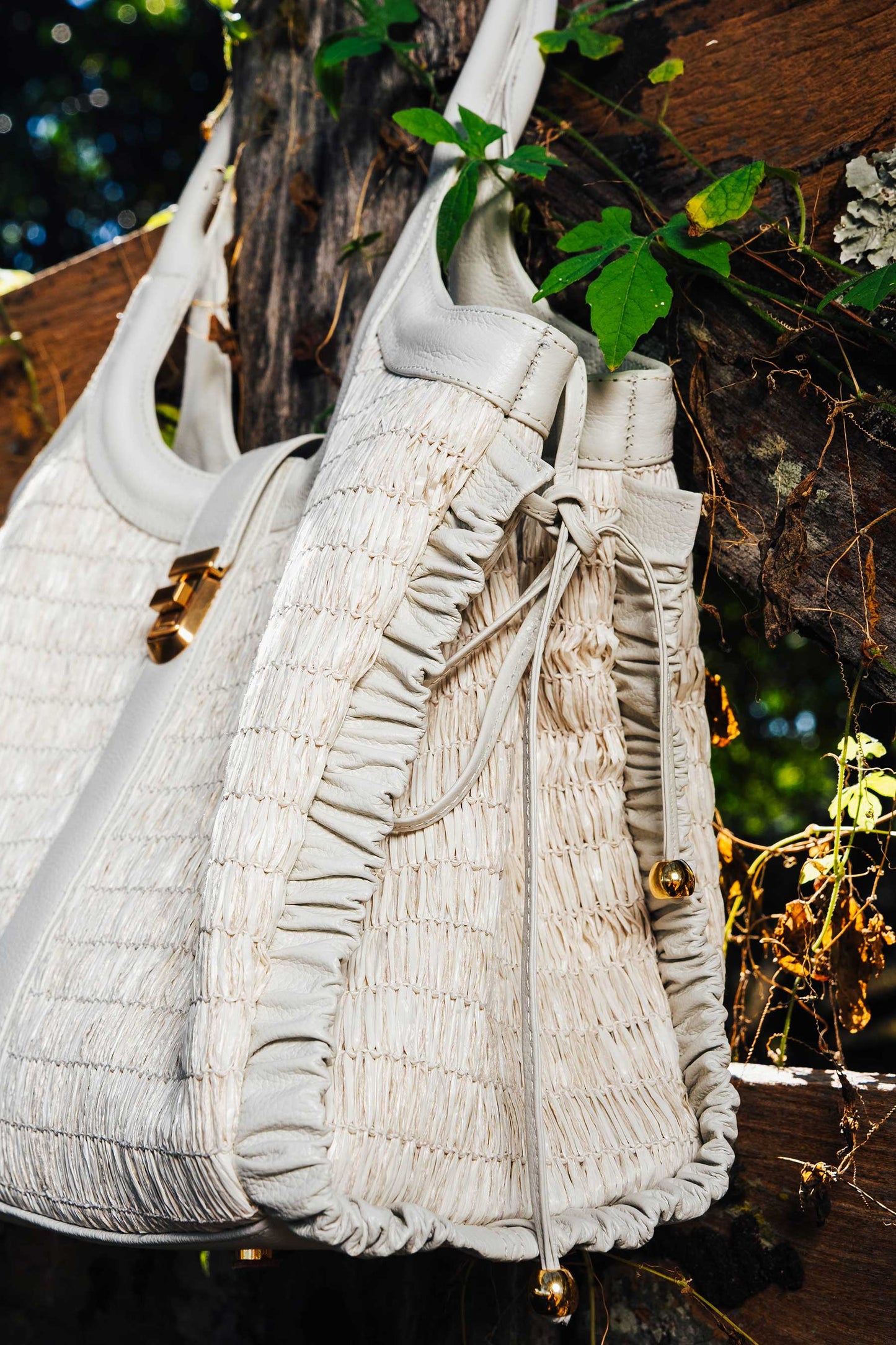 Bolsa Lorena Rafia Natural Off-White