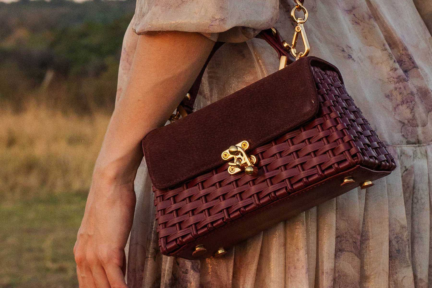 Bolsa Lu Rajão Camurça Bordô