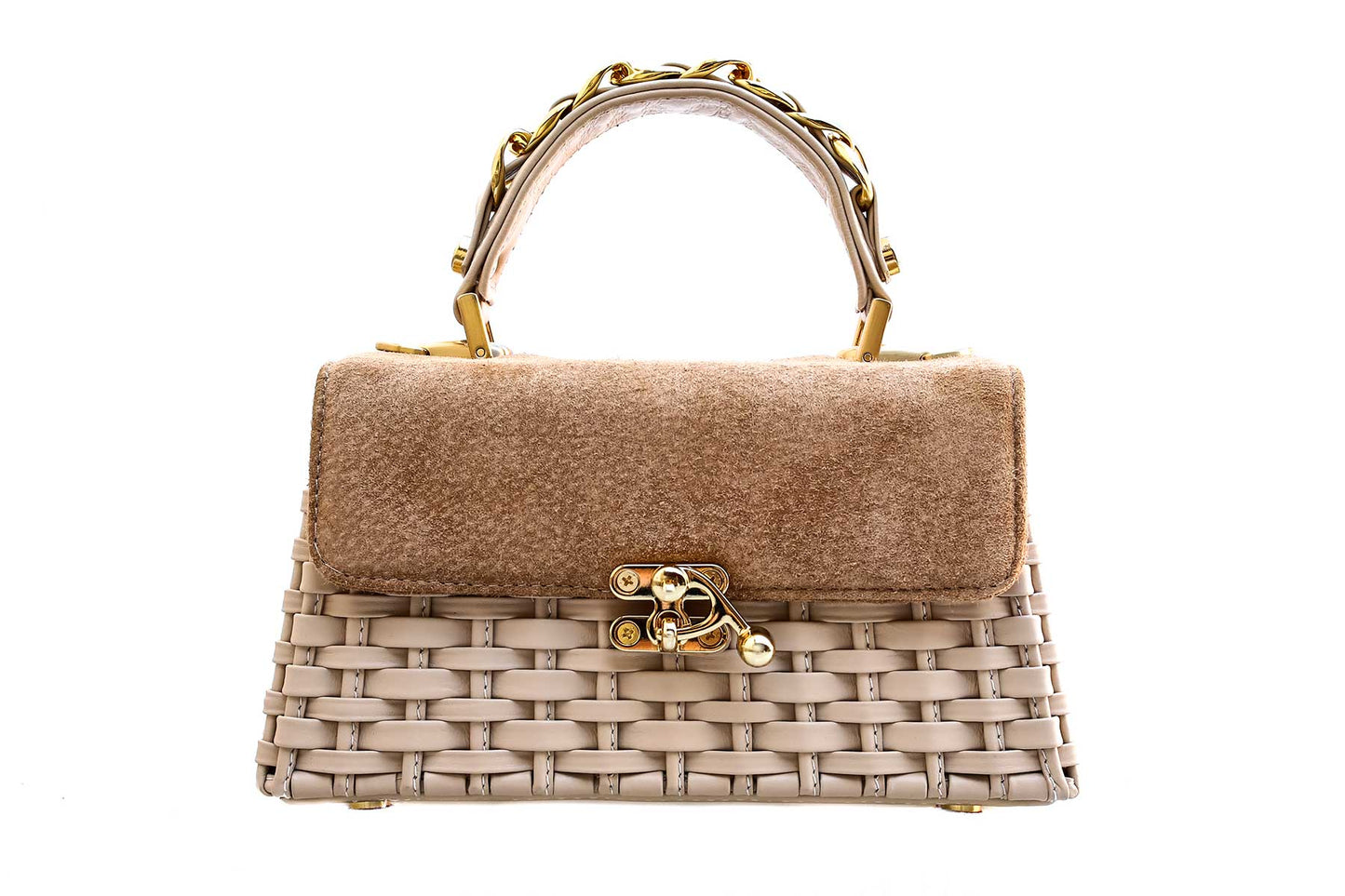 Bolsa Lu Rajão Camurça Creme