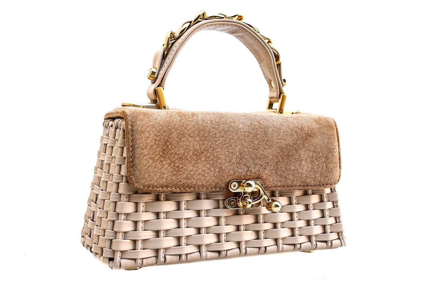Bolsa Lu Rajão Camurça Creme