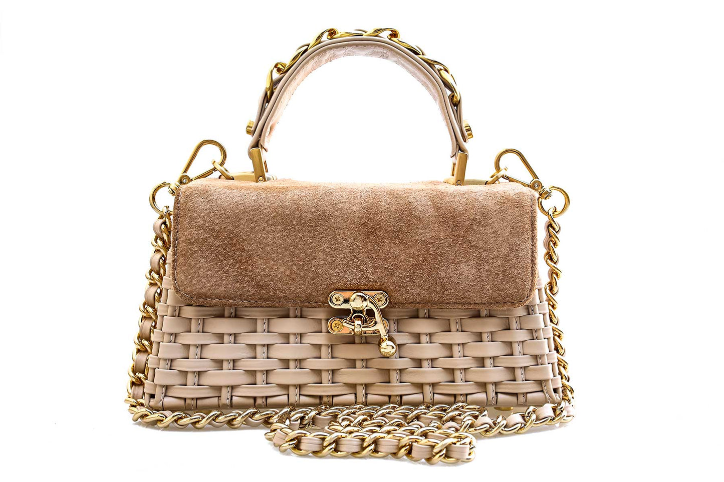 Bolsa Lu Rajão Camurça Creme