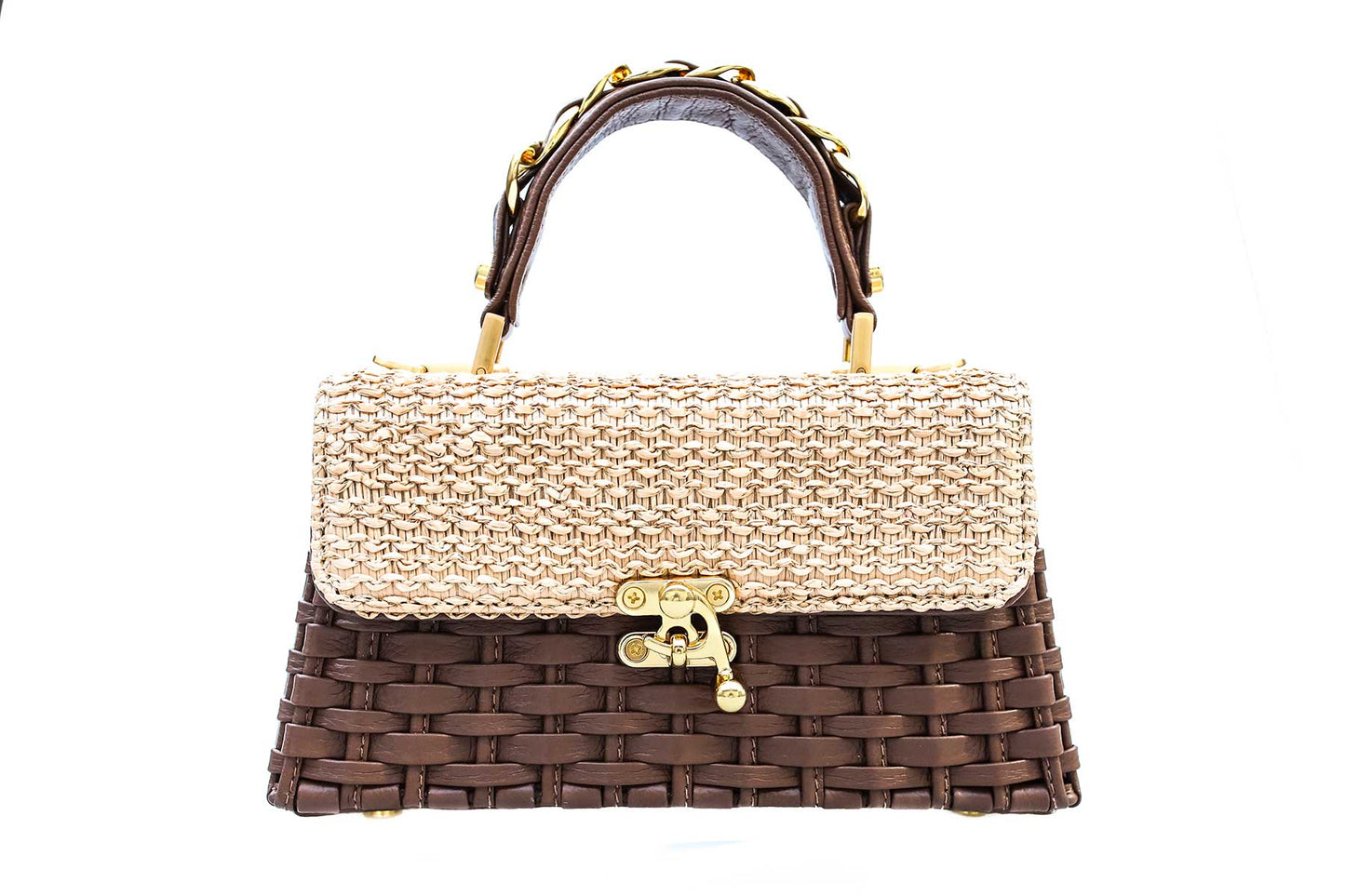 Bolsa Lu Rajão Ráfia Natural c/ Avelã