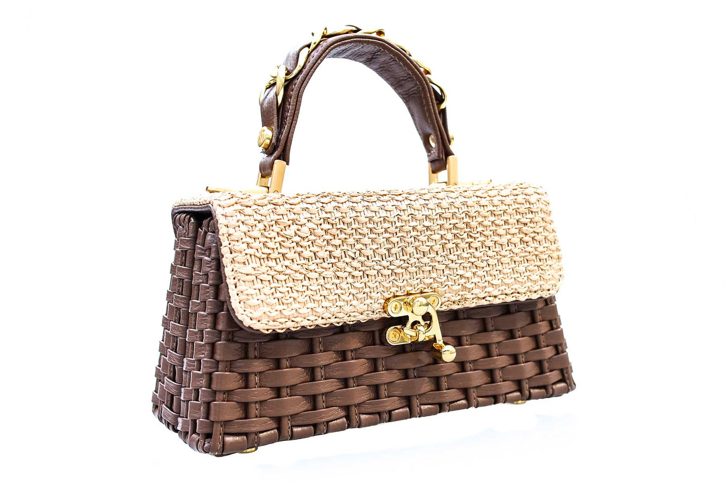 Bolsa Lu Rajão Ráfia Natural c/ Avelã