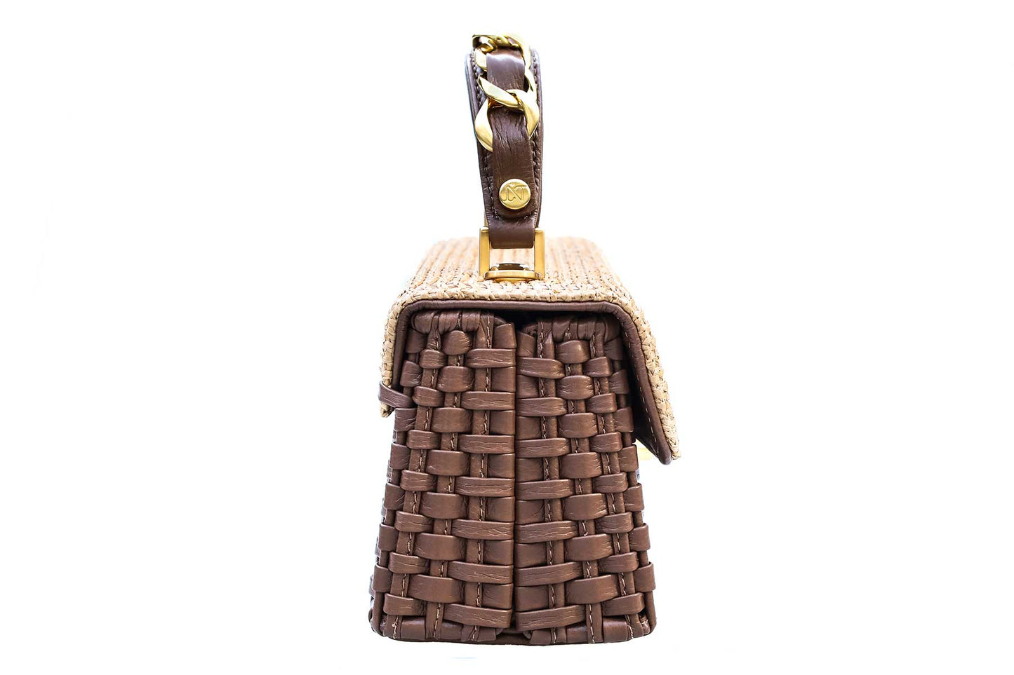 Bolsa Lu Rajão Ráfia Natural c/ Avelã