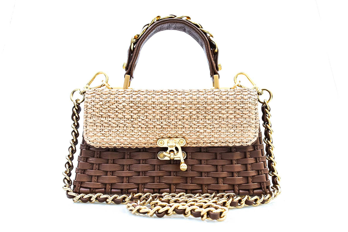 Bolsa Lu Rajão Ráfia Natural c/ Avelã