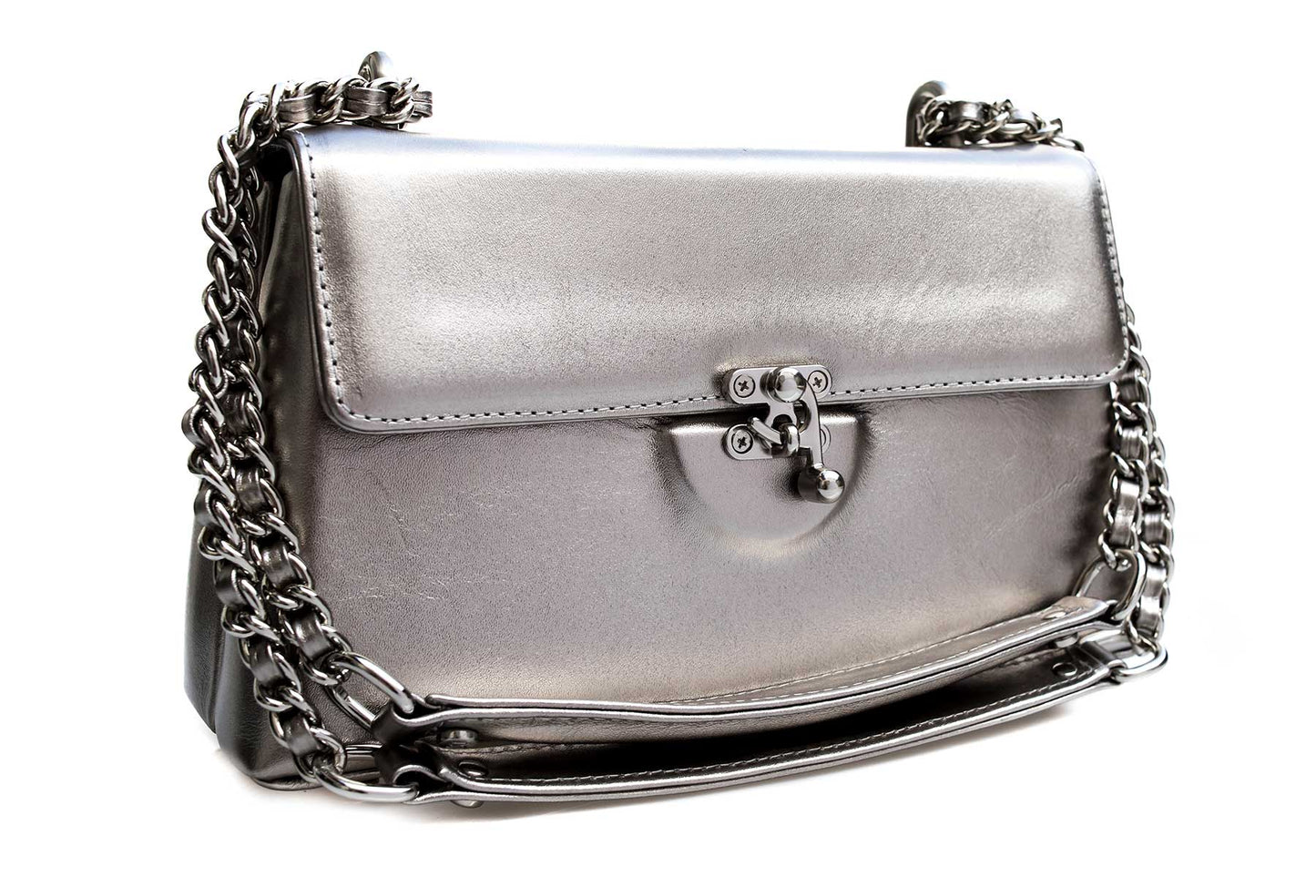 Bolsa Luciana Prata Envelhecida