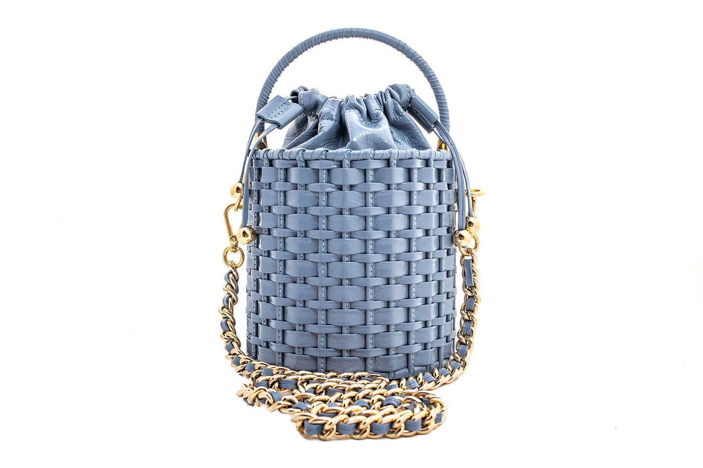 Bolsa Lucila Azul Bebê Verniz
