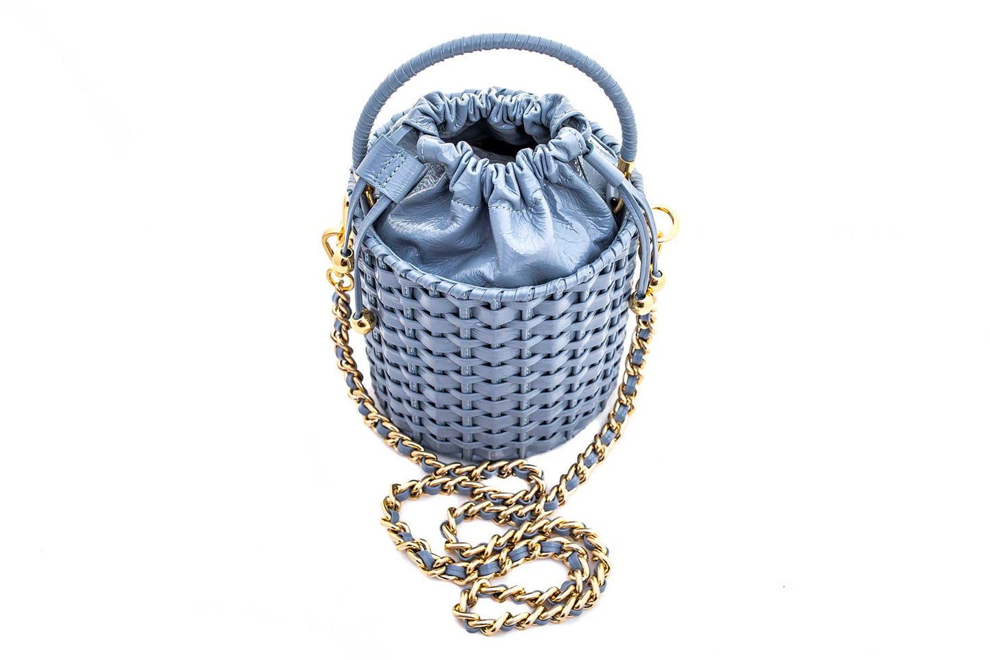 Bolsa Lucila Azul Bebê Verniz