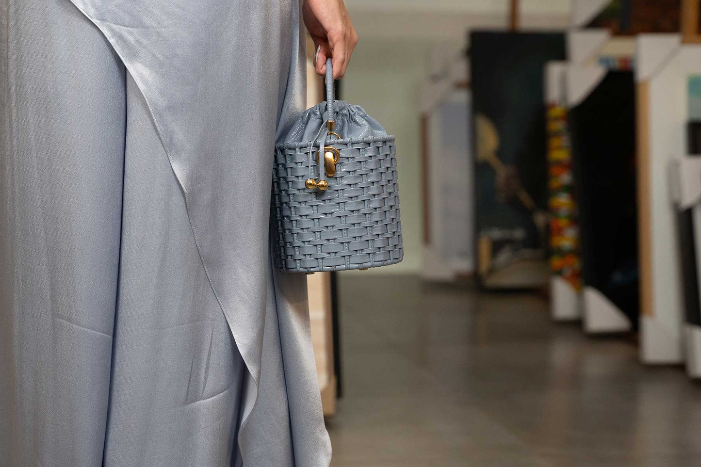 Bolsa Lucila Azul Bebê Verniz