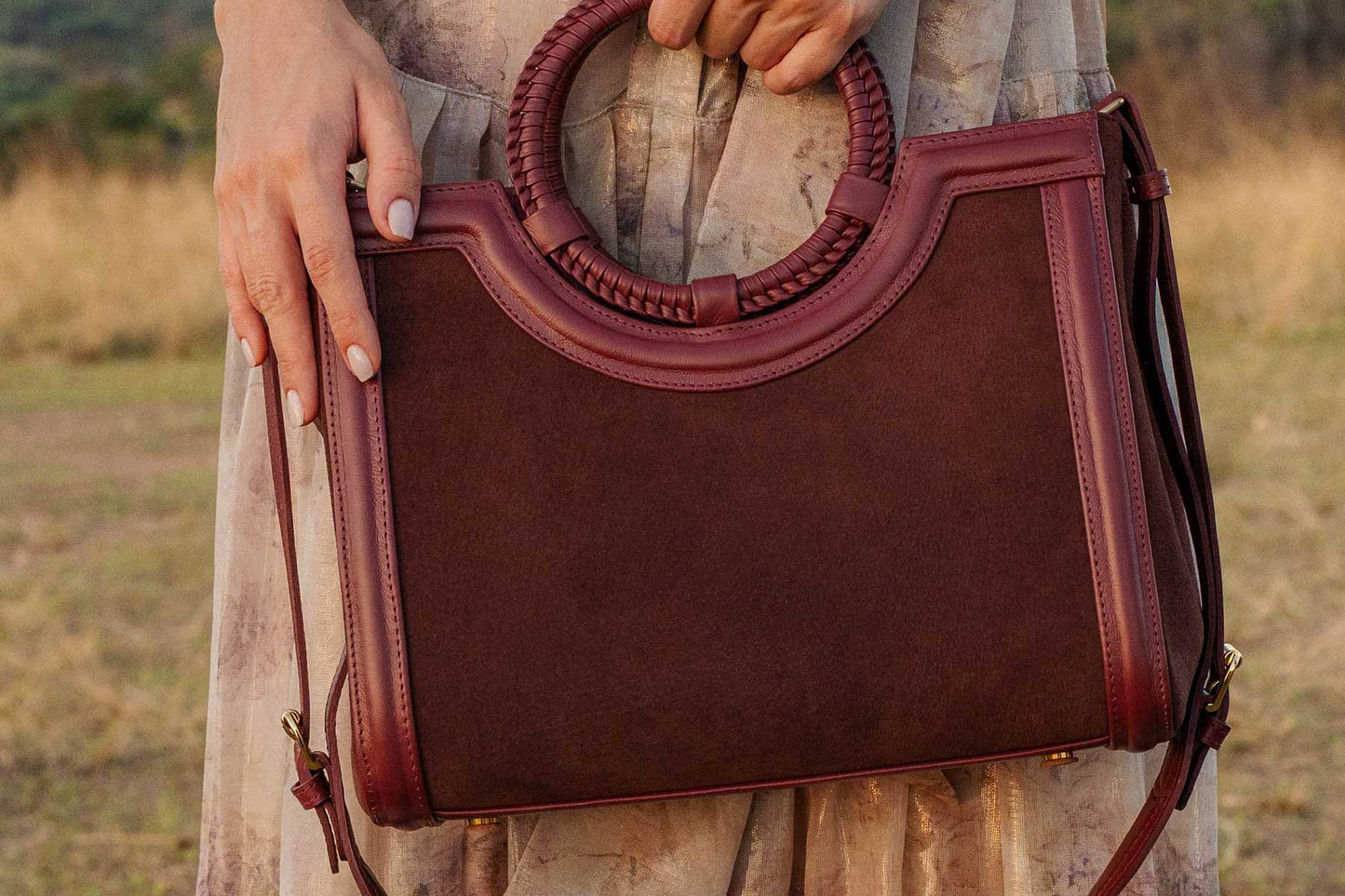 Bolsa Marcela Mini Camurça Bordô