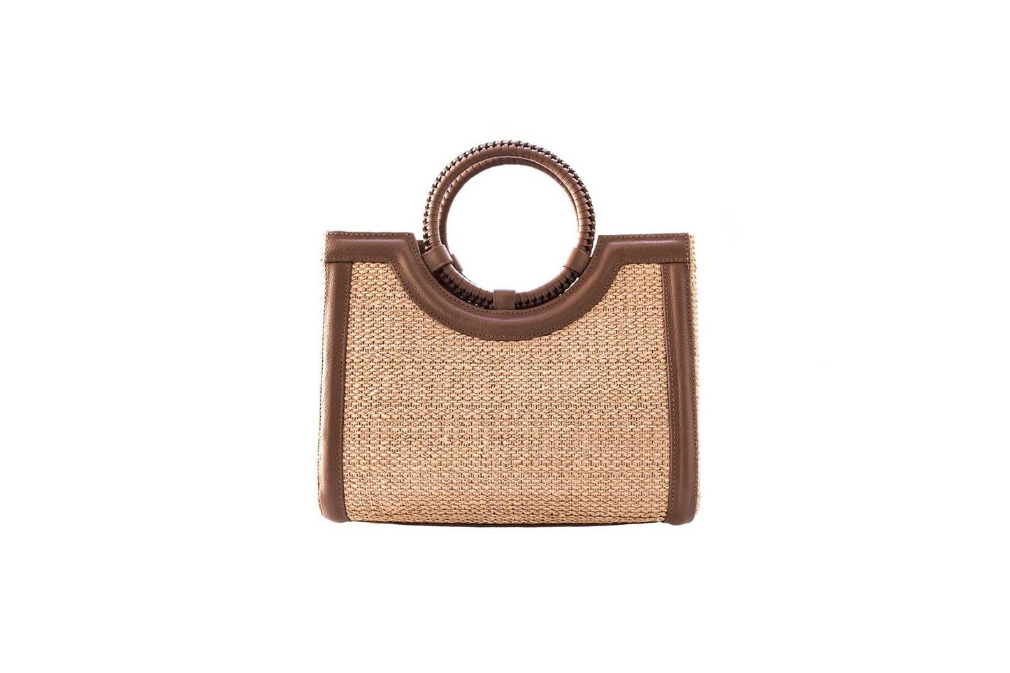 Bolsa Marcela Mini Ráfia Natural c/ Avelã