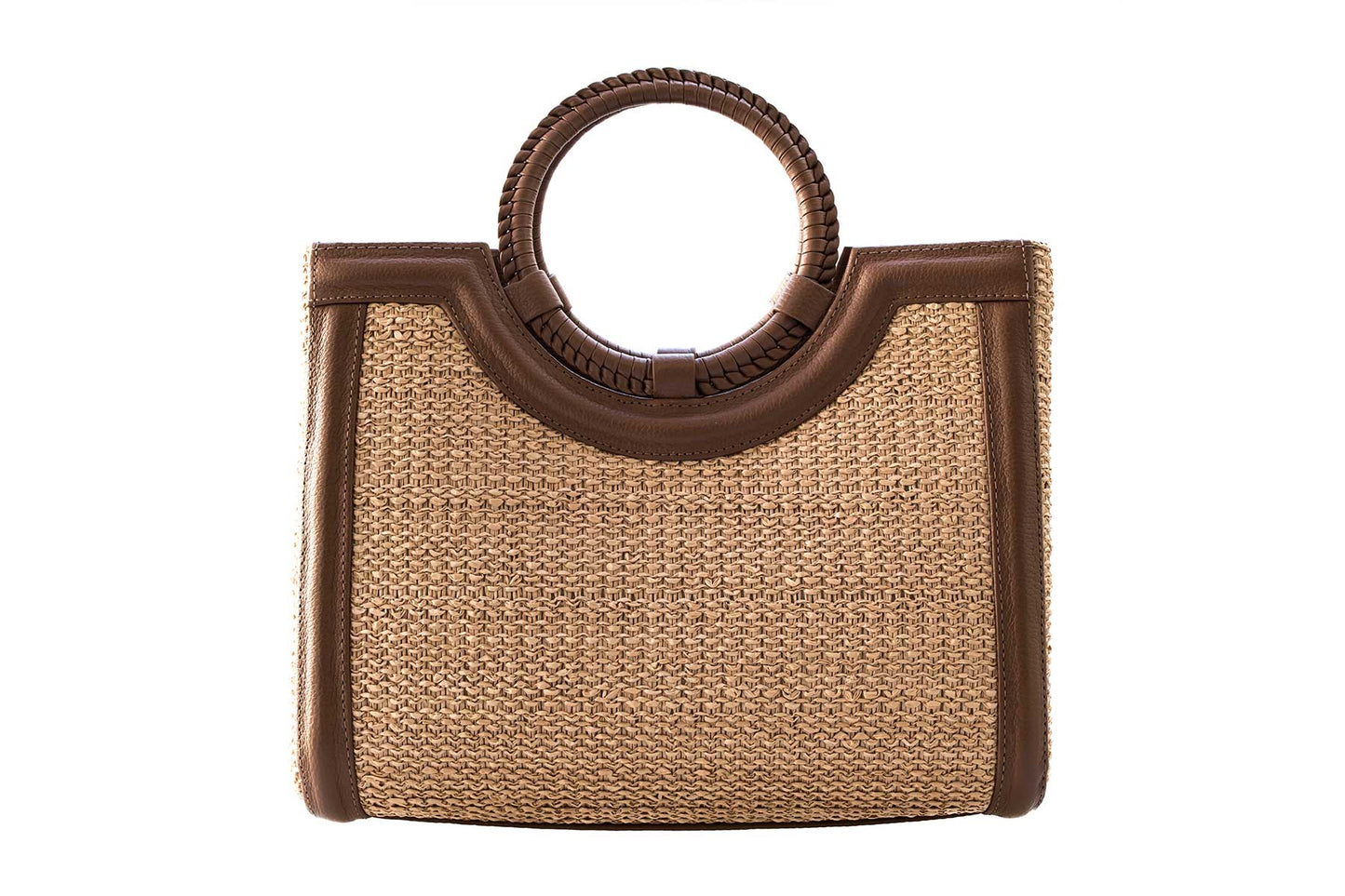 Bolsa Marcela Mini Ráfia Natural c/ Avelã