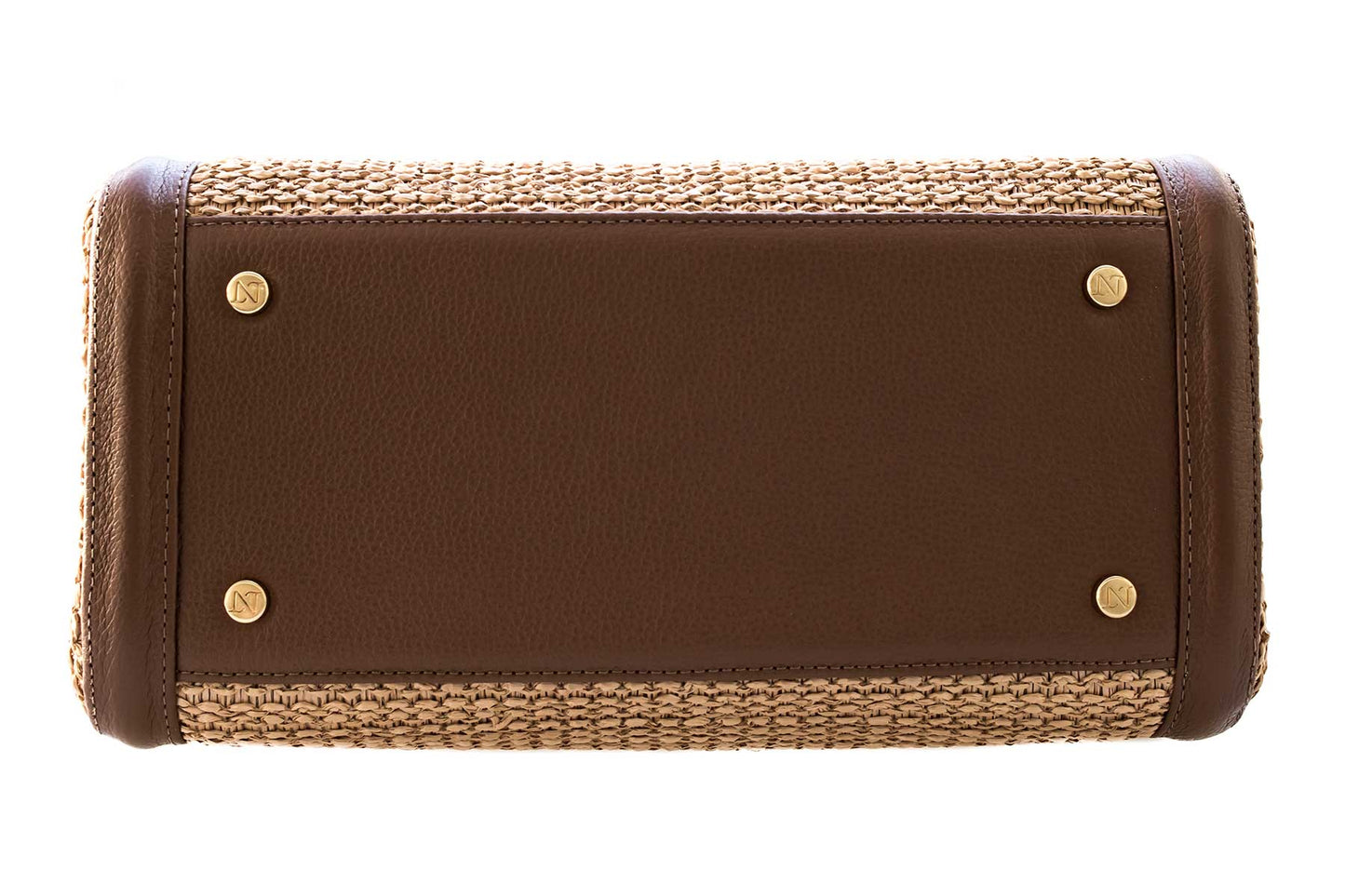 Bolsa Marcela Mini Ráfia Natural c/ Avelã