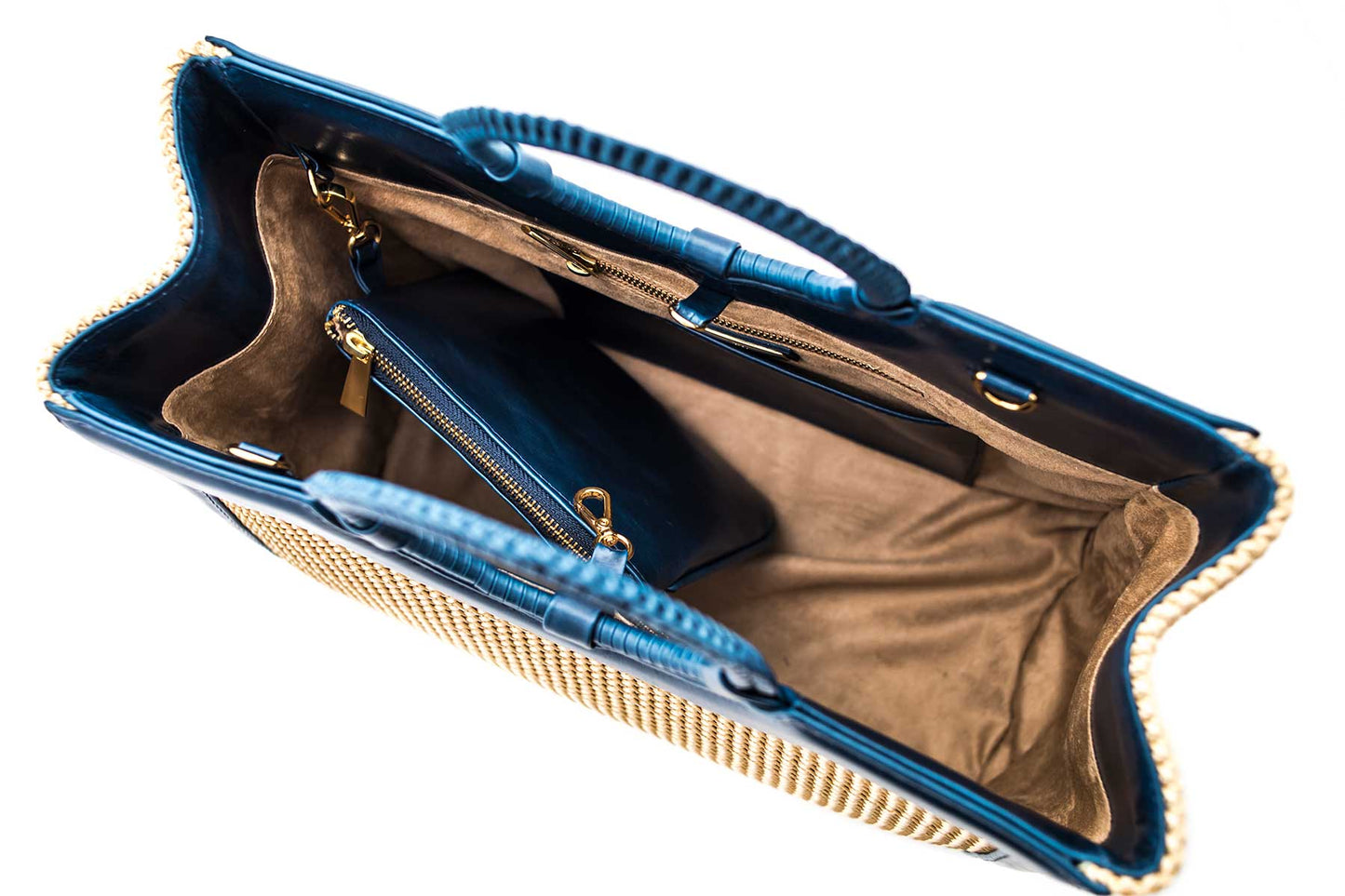 Bolsa Marcela Creme c/ Azul