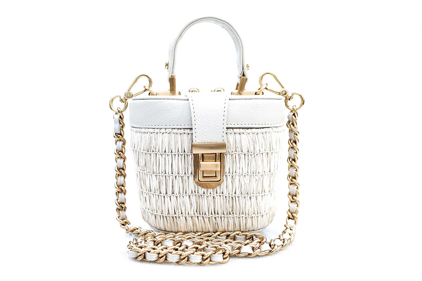 Bolsa Olga Micro Ráfia Natural Off-White