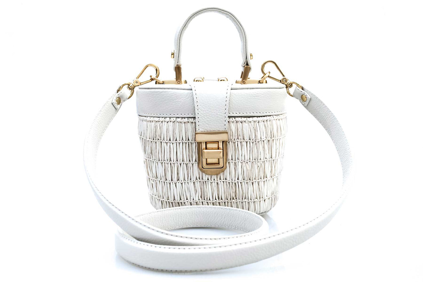 Bolsa Olga Micro Ráfia Natural Off-White