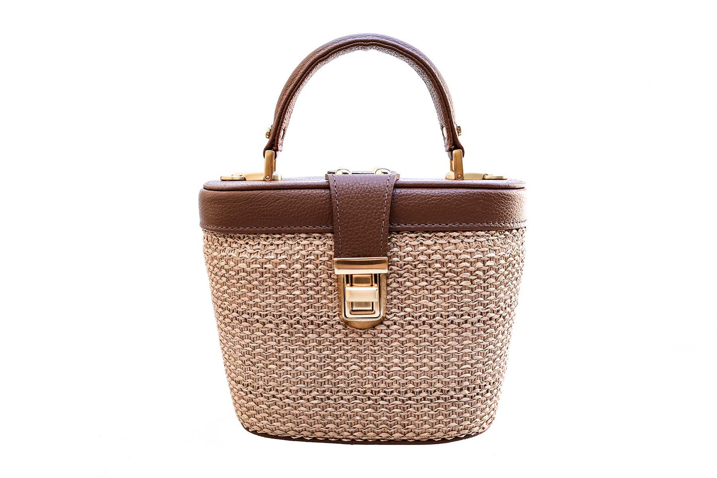 Bolsa Olga Mini Ráfia Natural c/ Avelã
