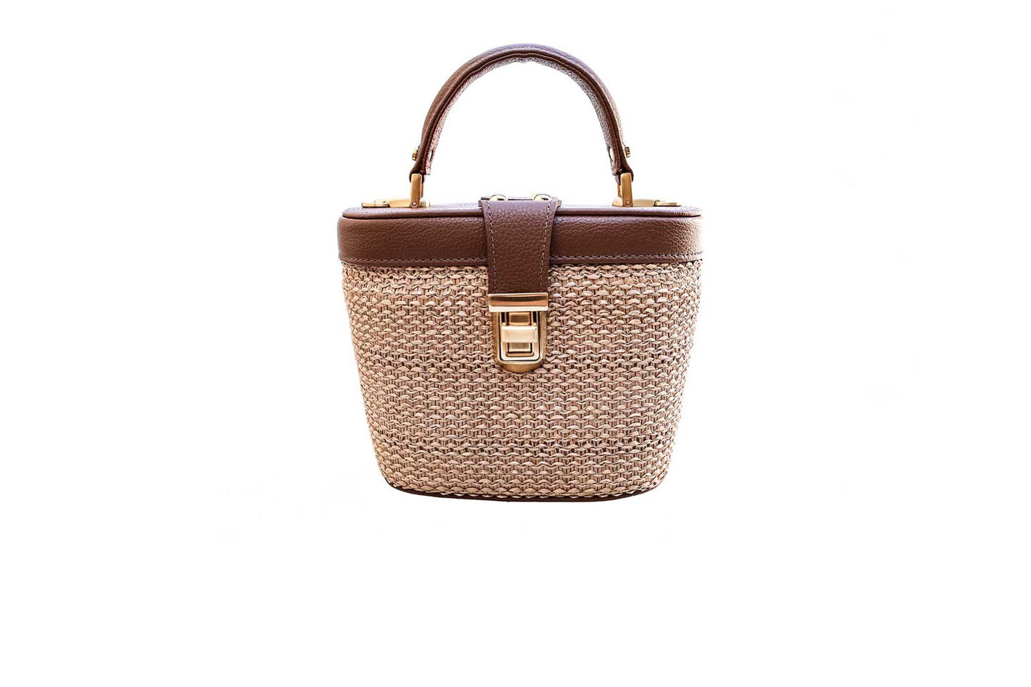Bolsa Olga Mini Ráfia Natural c/ Avelã