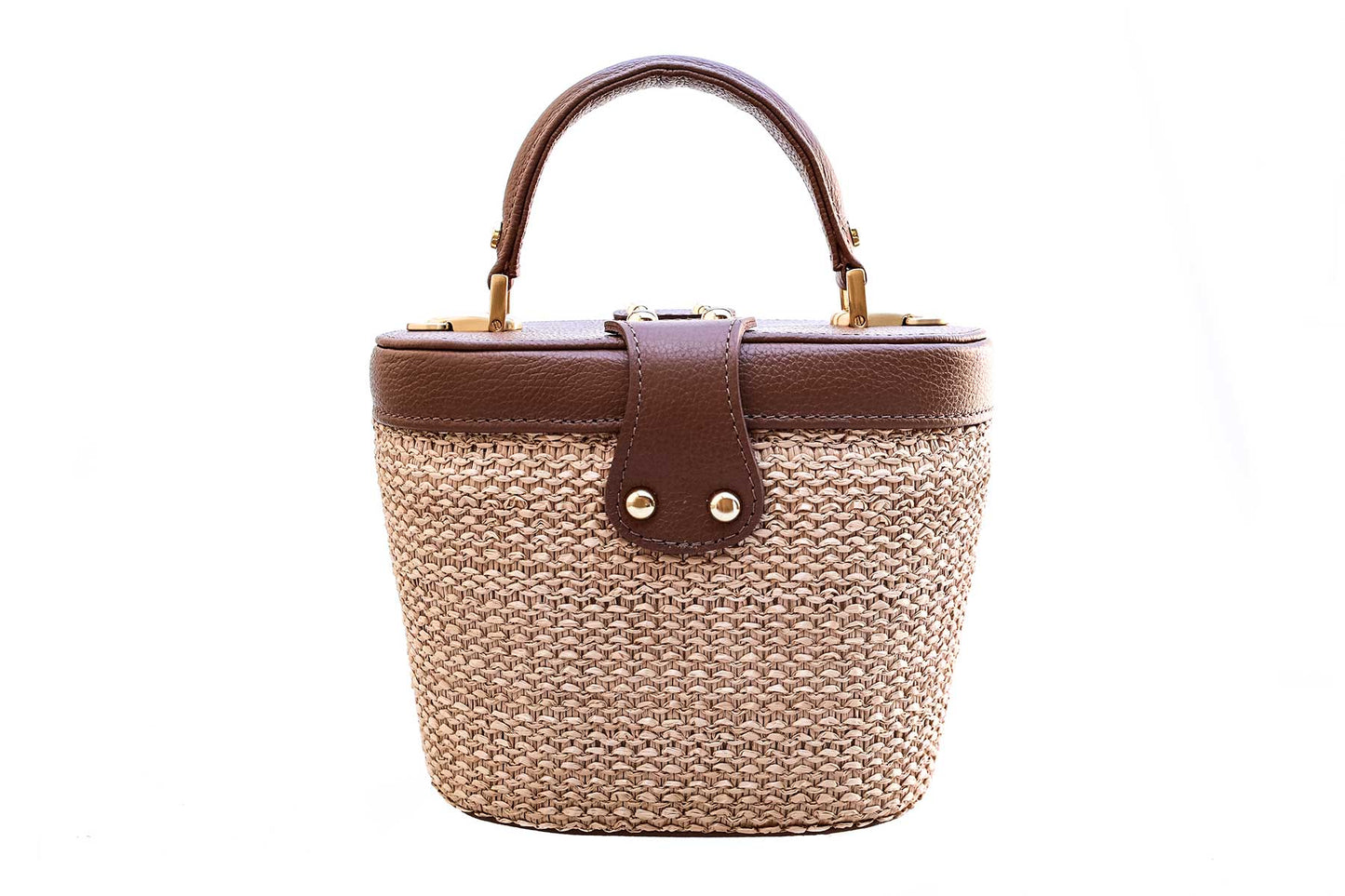 Bolsa Olga Mini Ráfia Natural c/ Avelã