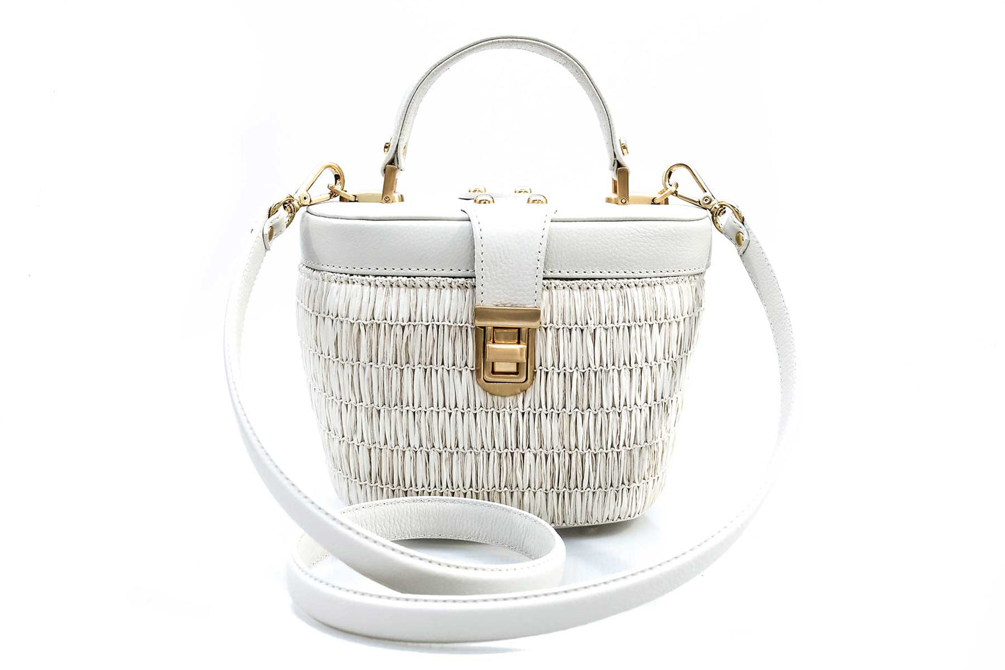 Bolsa Olga Mini Ráfia Natural Off-White