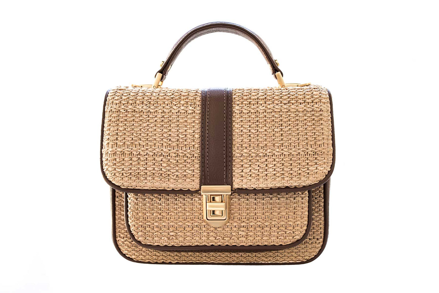 Bolsa Soraia Mini Rafia Natural c/ Avelã