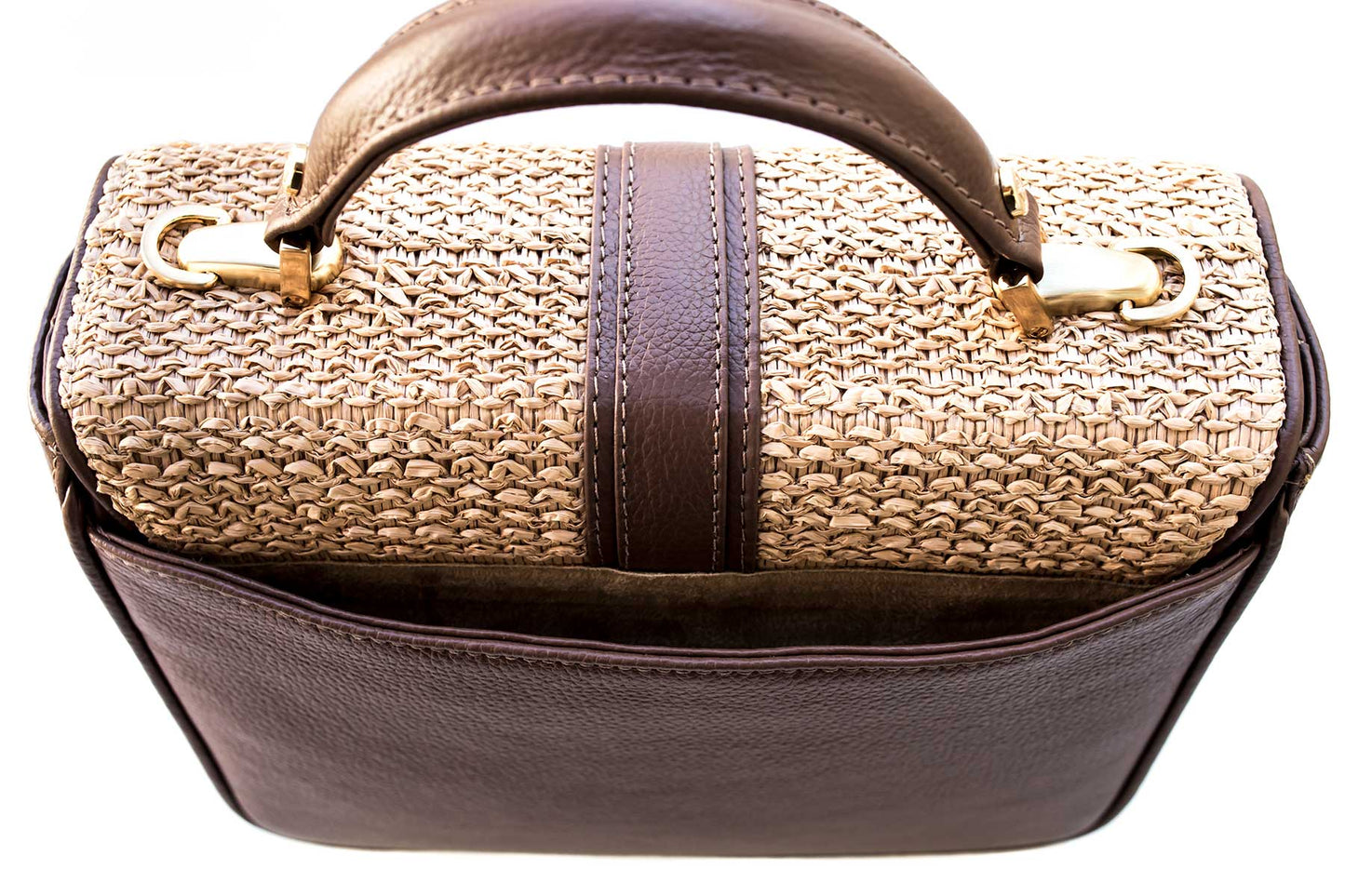 Bolsa Soraia Mini Rafia Natural c/ Avelã