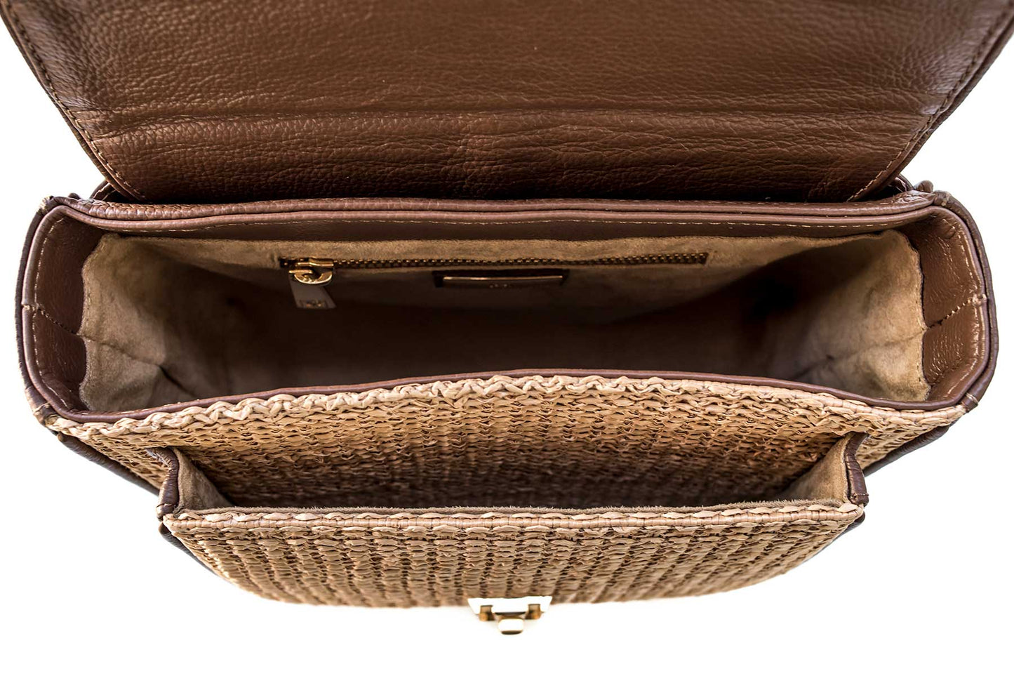 Bolsa Soraia Mini Rafia Natural c/ Avelã