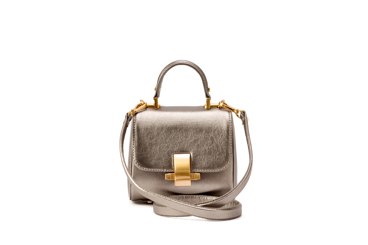 Bolsa Laura Mini Prata envelhecida