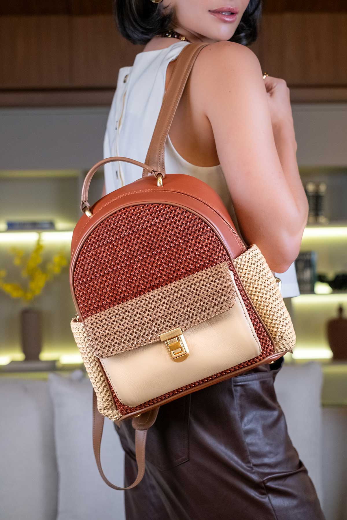 Mochila Carolina Mix Canela