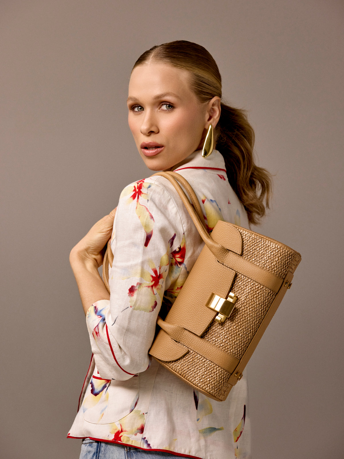 Bolsa Celine Ráfia Natural Macadâmia