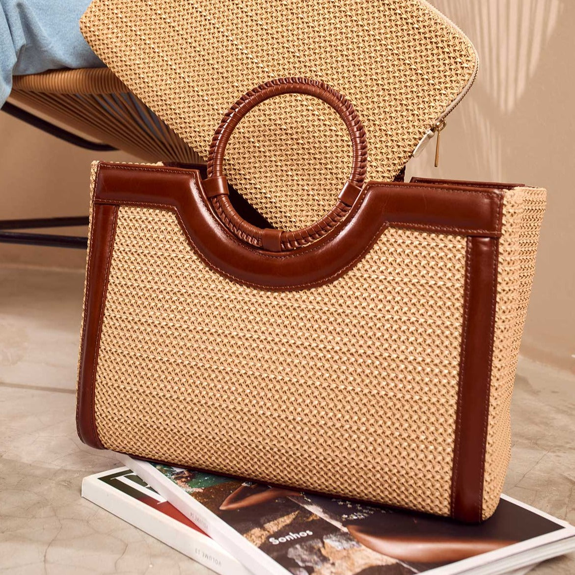 Bolsa Marcela Creme c/ Café