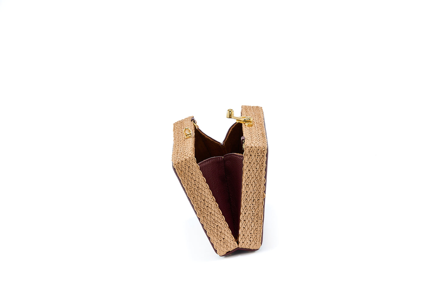 Bolsa Amélia Ráfia Natural c/ Beringela