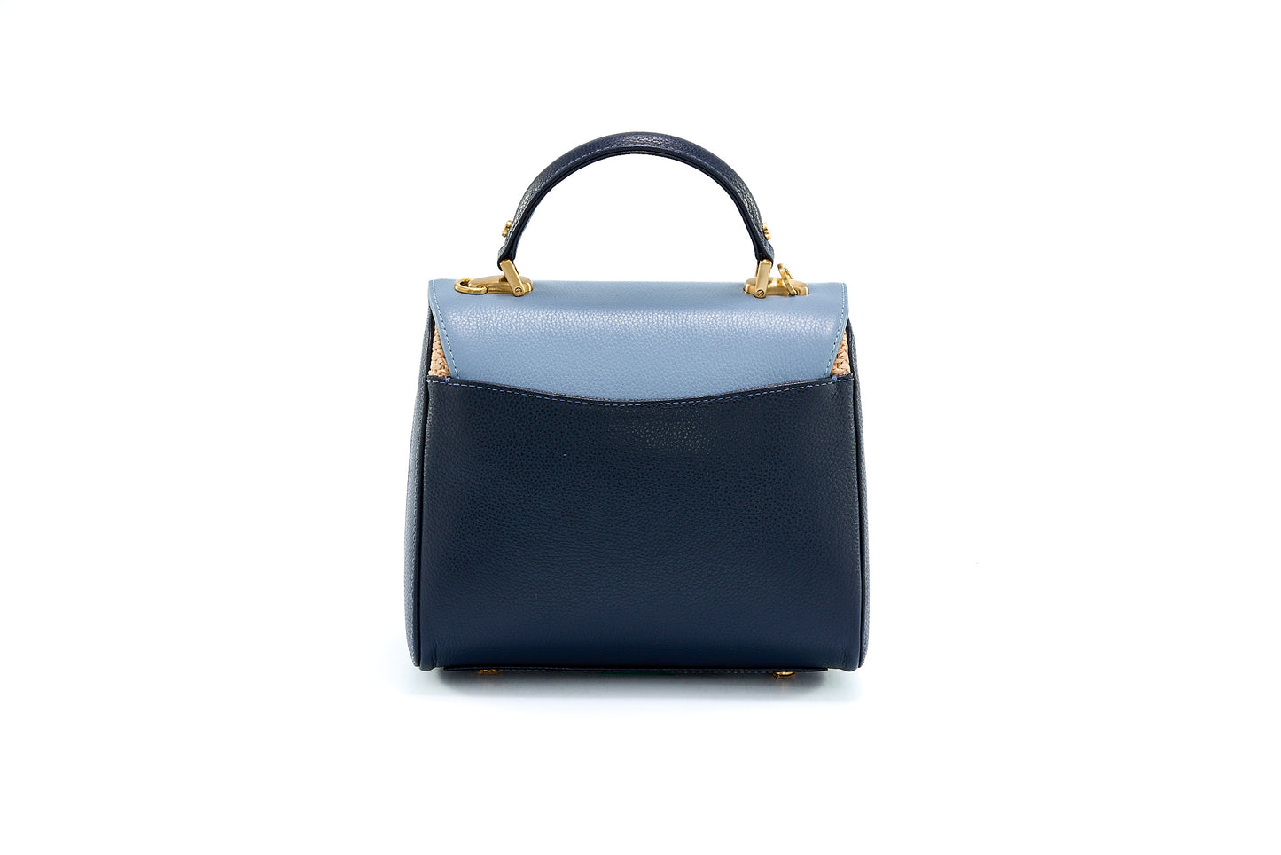 Bolsa Laura Ráfia Natural Mix Azul